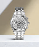 Buy Shop Guess Continental Silver Dial Silver Steel Strap Watch for Men - GW0261G1 USA Online