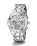 Buy Shop Guess Continental Silver Dial Silver Steel Strap Watch for Men - GW0261G1 USA Online