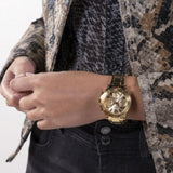 Buy Shop Guess Cosmic Chronograph Gold Dial Gold Steel Strap Watch for Women - GW0465L1 USA Online