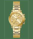 Buy Shop Guess Cosmic Chronograph Gold Dial Gold Steel Strap Watch for Women - GW0465L1 USA Online