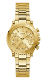 Buy Shop Guess Cosmic Chronograph Gold Dial Gold Steel Strap Watch for Women - GW0465L1 USA Online