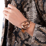 Buy Shop Guess Cosmic Chronograph Rose Gold Dial Rose Gold Steel Strap Watch for Women - GW0465L2 USA Online