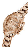 Buy Shop Guess Cosmic Chronograph Rose Gold Dial Rose Gold Steel Strap Watch for Women - GW0465L2 USA Online