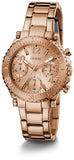 Buy Shop Guess Cosmic Chronograph Rose Gold Dial Rose Gold Steel Strap Watch for Women - GW0465L2 USA Online