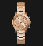 Buy Shop Guess Cosmic Chronograph Rose Gold Dial Rose Gold Steel Strap Watch for Women - GW0465L2 USA Online