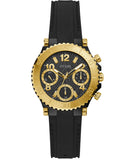 Buy Shop Guess Cosmic Multifunction Black Dial Black Silicone Strap Watch For Women - GW0466L1 USA Online