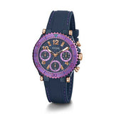 Buy Shop Guess Cosmic Multifunction Blue Dial Blue Silicone Strap Watch For Women - GW0466L2 USA Online