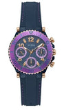 Buy Shop Guess Cosmic Multifunction Blue Dial Blue Silicone Strap Watch For Women - GW0466L2 USA Online