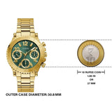 Buy Shop Guess Cosmo Chronograph Green Dial Gold Steel Strap Watch For Women - GW0465L5 USA Online
