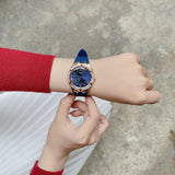 Buy Shop Guess Cosmo Diamonds Blue Blue Dial Blue Silicone Strap Watch for Women - GW0034L4 USA Online