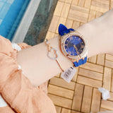 Buy Shop Guess Cosmo Diamonds Blue Blue Dial Blue Silicone Strap Watch for Women - GW0034L4 USA Online