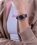 Buy Shop Guess Cosmo Diamonds Blue Blue Dial Blue Silicone Strap Watch for Women - GW0034L4 USA Online