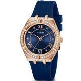 Buy Shop Guess Cosmo Diamonds Blue Blue Dial Blue Silicone Strap Watch for Women - GW0034L4 USA Online