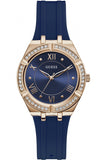 Buy Shop Guess Cosmo Diamonds Blue Blue Dial Blue Silicone Strap Watch for Women - GW0034L4 USA Online