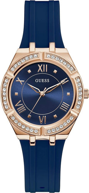 Buy Shop Guess Cosmo Diamonds Blue Blue Dial Blue Silicone Strap Watch for Women - GW0034L4 USA Online