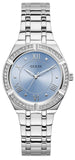 Buy Shop Guess Cosmo Diamonds Blue Dial Silver Steel Strap Watch for Women - GW0033L5 USA Online