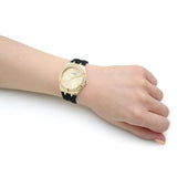 Buy Shop Guess Cosmo Diamonds Gold Dial Black Rubber Strap Watch for Women - GW0034L1 USA Online