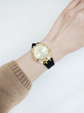 Buy Shop Guess Cosmo Diamonds Gold Dial Black Rubber Strap Watch for Women - GW0034L1 USA Online