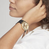 Buy Shop Guess Cosmo Diamonds Gold Dial Black Rubber Strap Watch for Women - GW0034L1 USA Online