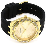 Buy Shop Guess Cosmo Diamonds Gold Dial Black Rubber Strap Watch for Women - GW0034L1 USA Online