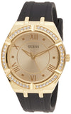 Buy Shop Guess Cosmo Diamonds Gold Dial Black Rubber Strap Watch for Women - GW0034L1 USA Online