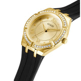 Buy Shop Guess Cosmo Diamonds Gold Dial Black Rubber Strap Watch for Women - GW0034L1 USA Online