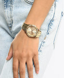Buy Shop Guess Cosmo Diamonds Gold Dial Gold Steel Strap Watch For Women - GW0033L2 USA Online