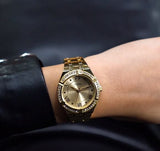 Buy Shop Guess Cosmo Diamonds Gold Dial Gold Steel Strap Watch For Women - GW0033L2 USA Online