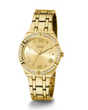 Buy Shop Guess Cosmo Diamonds Gold Dial Gold Steel Strap Watch For Women - GW0033L2 USA Online