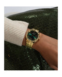 Buy Shop Guess Cosmo Diamonds Green Dial Gold Steel Strap Watch for Women - GW0033L8 USA Online