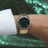 Buy Shop Guess Cosmo Diamonds Green Dial Gold Steel Strap Watch for Women - GW0033L8 USA Online