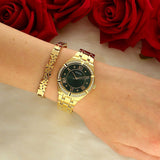 Buy Shop Guess Cosmo Diamonds Green Dial Gold Steel Strap Watch for Women - GW0033L8 USA Online