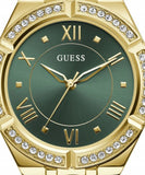 Buy Shop Guess Cosmo Diamonds Green Dial Gold Steel Strap Watch for Women - GW0033L8 USA Online