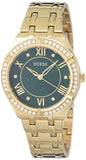 Buy Shop Guess Cosmo Diamonds Green Dial Gold Steel Strap Watch for Women - GW0033L8 USA Online
