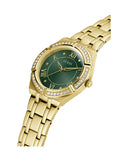 Buy Shop Guess Cosmo Diamonds Green Dial Gold Steel Strap Watch for Women - GW0033L8 USA Online