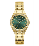 Buy Shop Guess Cosmo Diamonds Green Dial Gold Steel Strap Watch for Women - GW0033L8 USA Online