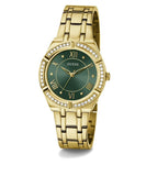 Buy Shop Guess Cosmo Diamonds Green Dial Gold Steel Strap Watch for Women - GW0033L8 USA Online