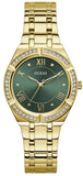 Buy Shop Guess Cosmo Diamonds Green Dial Gold Steel Strap Watch for Women - GW0033L8 USA Online