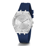 Buy Shop Guess Cosmo Diamonds Silver Dial Blue Rubber Strap Watch for Women - GW0034L5 USA Online