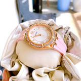 Buy Shop Guess Cosmo Diamonds Silver Dial Pink Silicone Strap Watch for Women - GW0034L3 USA Online