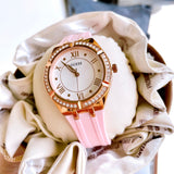 Buy Shop Guess Cosmo Diamonds Silver Dial Pink Silicone Strap Watch for Women - GW0034L3 USA Online