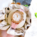 Buy Shop Guess Cosmo Diamonds Silver Dial Pink Silicone Strap Watch for Women - GW0034L3 USA Online