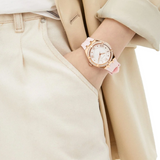 Buy Shop Guess Cosmo Diamonds Silver Dial Pink Silicone Strap Watch for Women - GW0034L3 USA Online