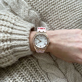 Buy Shop Guess Cosmo Diamonds Silver Dial Pink Silicone Strap Watch for Women - GW0034L3 USA Online