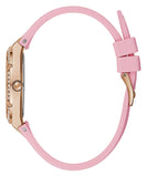 Buy Shop Guess Cosmo Diamonds Silver Dial Pink Silicone Strap Watch for Women - GW0034L3 USA Online