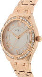 Buy Shop Guess Cosmo Diamonds Silver Dial Rose Gold Steel Strap Watch For Women - GW0033L3 USA Online