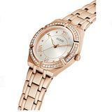 Buy Shop Guess Cosmo Diamonds Silver Dial Rose Gold Steel Strap Watch For Women - GW0033L3 USA Online