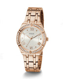 Buy Shop Guess Cosmo Diamonds Silver Dial Rose Gold Steel Strap Watch For Women - GW0033L3 USA Online