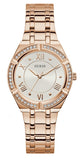 Buy Shop Guess Cosmo Diamonds Silver Dial Rose Gold Steel Strap Watch For Women - GW0033L3 USA Online
