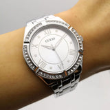 Buy Shop Guess Cosmo Diamonds Silver Dial Silver Steel Strap Watch For Women - GW0033L1 USA Online